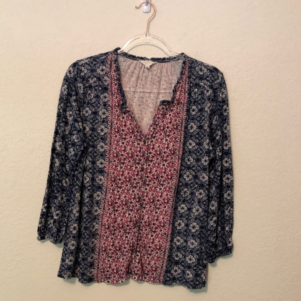 Lucky Brand Blouse Floral Paisly Pattern Medium
